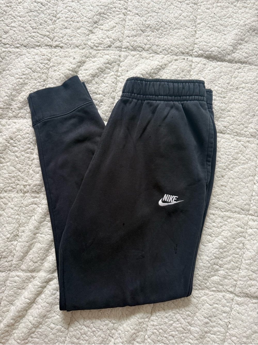 Nike Black Jogger Sweatpants with White Logo Embroidery